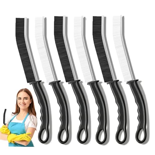6PCS Crevice Cleaning Brush, Hard Bristle Crevice Cleaning Brush, Multifunctional Gap Cleaning Brush Tool for Home, Bathroom, Kitchen, Window Track, Bathtub, Vehicle, Faucets, Bowl, Teapot, Cup Use