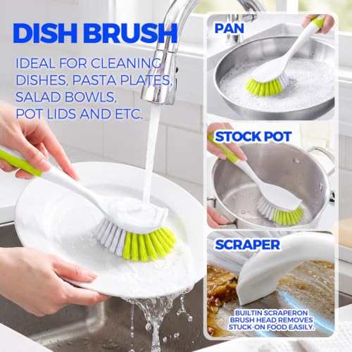 Dish Brush Cleaning Brush Set for Cleaning Groove Gap,Yellow - view 4