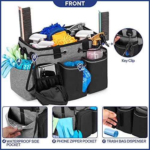 Large Professional Cleaning Caddy with Detachable Divider, Black - view 4
