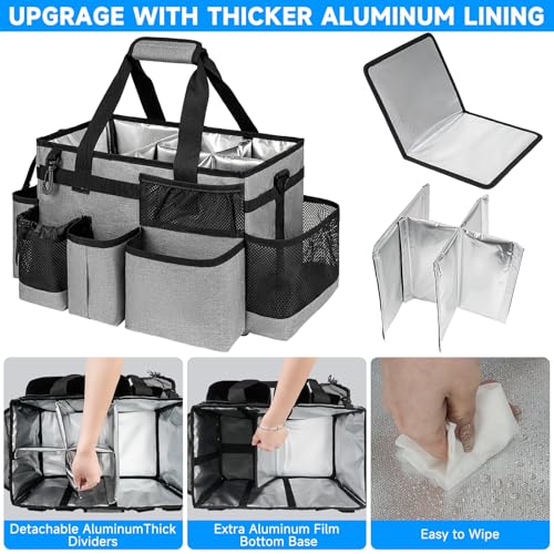 Cleaning Caddy Bag, Large Cleaning Bag for Housekeepers, Rose Gray - view 2