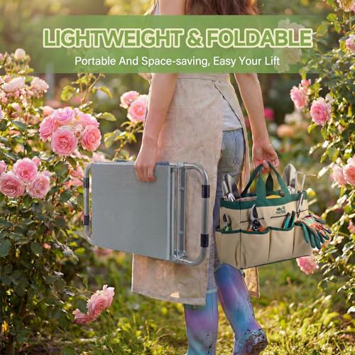 2-in-1 Heavy Duty Foldable Garden Kneeler And Stool With EVA Pad, Green - view 6