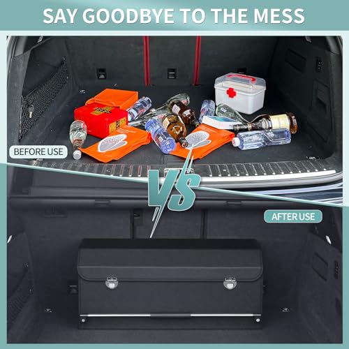 Car Trunk Organizer Leather Car Storage Organizer with Lid Car Organizer - view 4