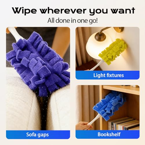 Reusable Duster Refills, Fleece Duster Refill Reusable Dusters for Cleaning, Electrostatic Duster Refills Washable Cleaning Pads Tools for Home, Blinds, Car, Furniture (5 Colors*1) - view 6