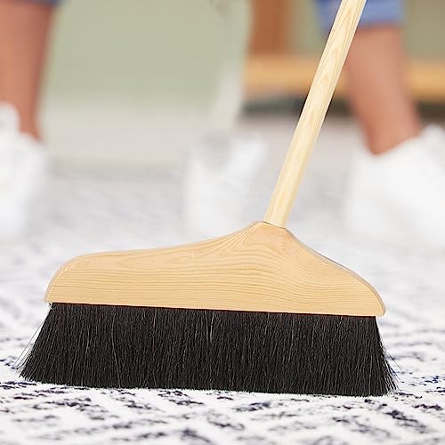 Broom Horse Hair Soft Bristle Wooden Handle Angle Broom Hair Removal Sweeper Carpet Cleaning Brush Floor Sweeping Broom - view 5