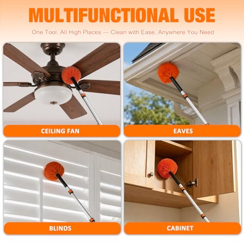 20FT Cobweb Duster with Extension Pole, Spider Web Brush for Cleaning Extendable, Professional Ceiling and Corner Dusters for Outdoor Indoor Use - view 4