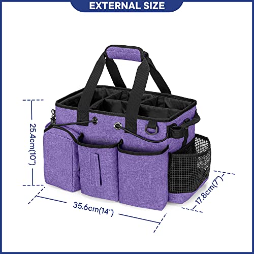 Large Professional Cleaning Caddy with Detachable Divider, Purple - view 6
