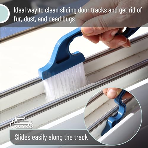 Slick- Window Track Cleaning Brush, 2 Pack, Navy Blue/Orange Ergonomic Handle, Built-in Scraper, Multipurpose, Window Track Cleaning Tools - view 4