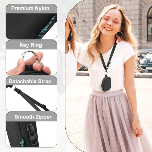 Zippered Pouch Compatible with Touchland Hand Sanitizer Spray 1 oz, Black - view 3