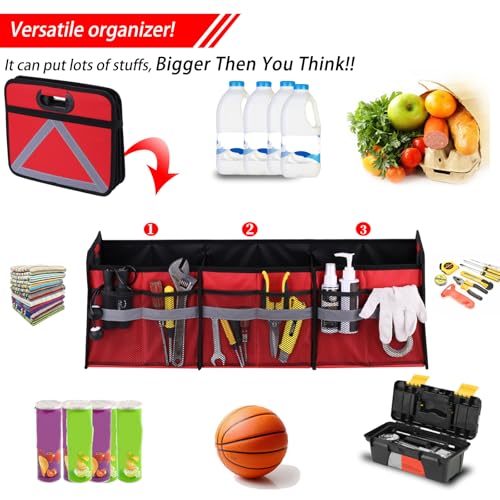 Large Collapsible Trunk Organizer with Multi Pockets, 3 Compartments Storage Organizer for Car, SUV, Minivan… - view 5