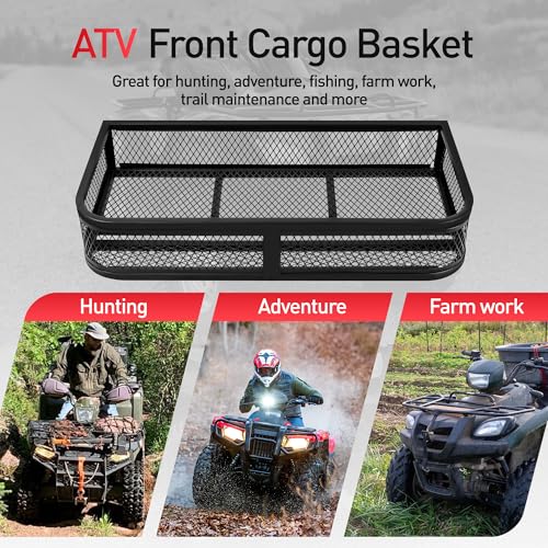 ATV Front Cargo Basket, Heavy Duty ATV Rack for Outdoor Storage - view 6