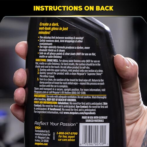Gold Class High Gloss Premium Quik Detailer, High Lubricity Automotive Quick Detailer Spray that Preserves Wax and Leaves a Deep Dark Shine, 24 Oz Spray Bottle - view 6