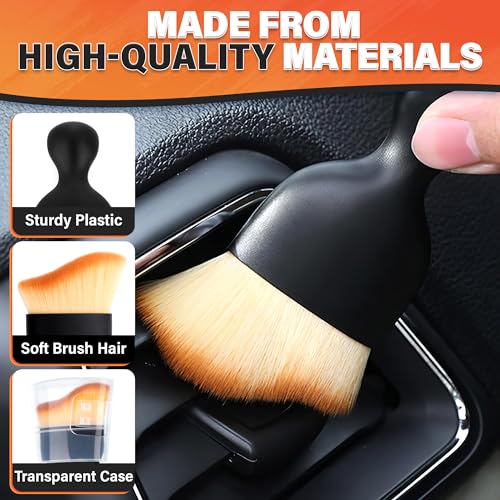 Car Interior Cleaning Brush Set of 3, 2.29" x 3.98", Nylon Bristles - view 3