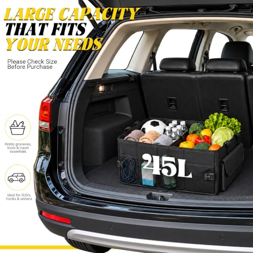 45L Trunk Organizer, Small Foldable Car Organizer for SUV, Jeep, Sedan - view 3
