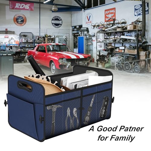 Car Trunk Organizer,Car Storage Organizer with 72L Large Capacity Waterproof Collapsible and 11 Pockets,Trunk Organizer for Car Suv/Jeep/Sedan, Large Size,Blue - view 7