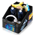 Front-Back Seat Car Organizer Box - Portable Passenger Seat Organizer, Odorless Fabric Car Seat Organizer, Universal Foldable Auto Seat Storage Caddy for Kids & Adults Road Trip Essentials (Black)