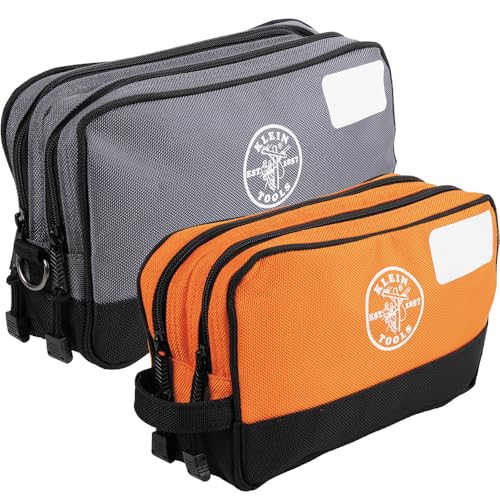 Klein Tools Tool Pouch, Dual Compartments, Heavy-Duty Tool Bag Organizer, Multipurpose Bag