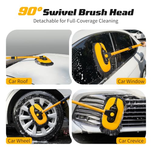 15° Curved Car Wash Brush with Long Handle, Car Wash Mop Kit - view 6