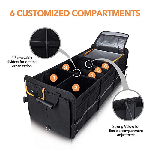 Large Trunk Organizer with Built-in Leakproof Cooler Bag, Black - view 5