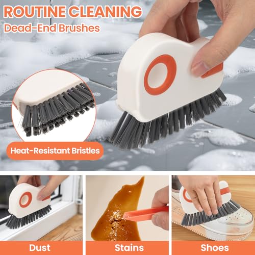 12pcs Window Track Cleaner Tool Set, Window Sill & Groove Cleaning Brushes with Hard Bristle Crevice Brush and Debris Pliers for Sliding Door Rails, Shower Door Tracks, Kitchen & Bathroom Gaps - view 2