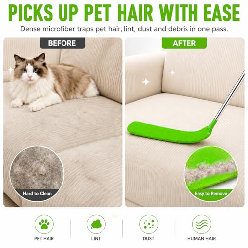 Retractable Gap Dust Cleaner with Extension Pole & 3 Microfiber Cloths - view 5