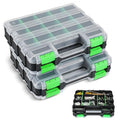 2 Pack Small Parts Organizers, 34-Compartments Double-Sided Tool Box