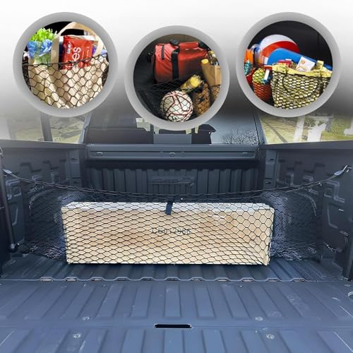 Envelope Style Trunk Mesh Cargo Net for Chevy Silverado Accessories WT LS LT LTZ 2013-2025, 2026 - Premium Trunk Organizers and Storage - Cargo Net for Pickup - Truck Bed Net for Chevy Silverado