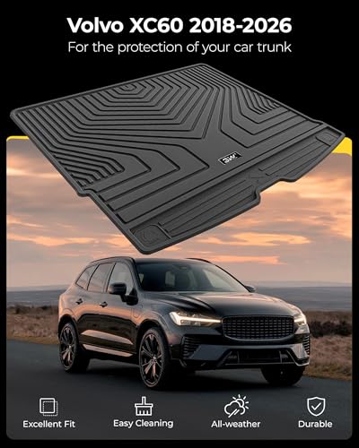 Cargo Liner for Volvo XC60 2018-2025 2026 All Weather Custom Fit, Black - view 2
