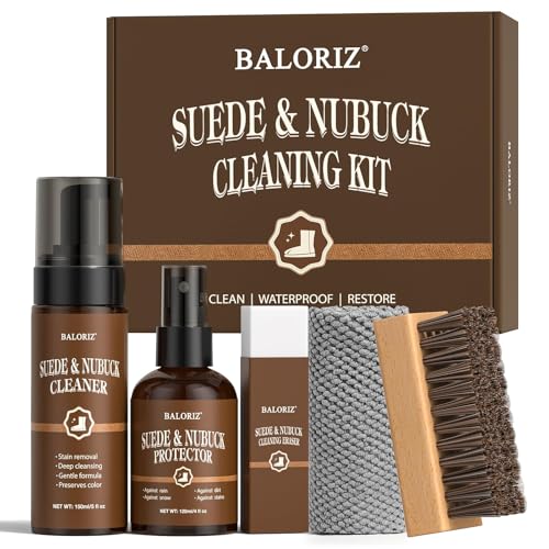 Suede Cleaning Kit, 5-Piece Nubuck Care Kit with Cleaner, Protector, Brush, Eraser for Shoe, Boot, Uggs, Handbag Suede Goods