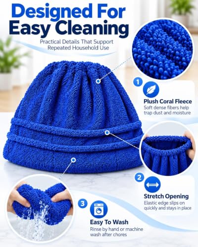 Mop Socks Broom Cloth Cover With Elastic Bands Washable Dusting Pads - view 4