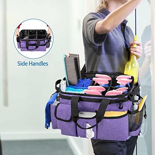 Large Wearable Cleaning Caddy Bag with Detachable Divider, Purple - view 4