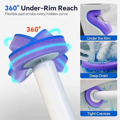2 Pack Disposable Toilet Brush Set with Caddy, 2 Handles, 28 Refills - view 5
