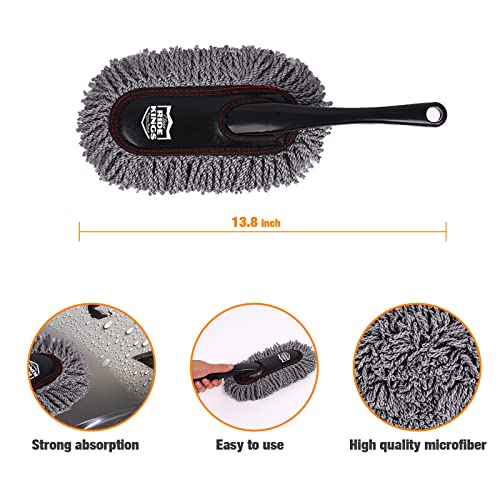 Auto Duster Extendable Handle, Car Duster Set, Scratch Remover Large and Small Brushes Remove Dust Exterior Interior of RVs and Trucks, Microfiber Auto Interior Brush, 2-Packs - Gifts for Men Women - view 3