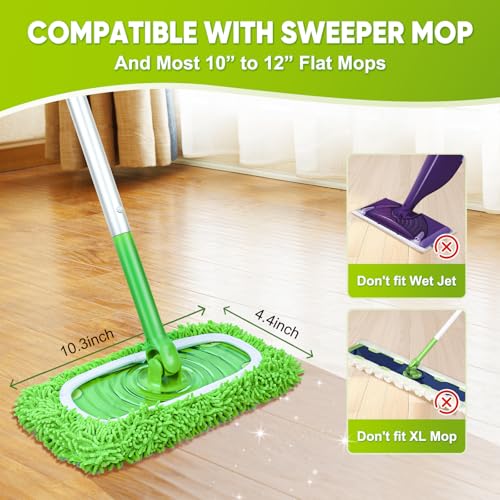 6-Pack Reusable Microfiber Mop Pads Compatible with Swiffer Sweeper - view 2
