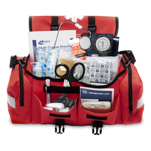 Complete Emergency Response First Aid Kit Trauma Bag, Red