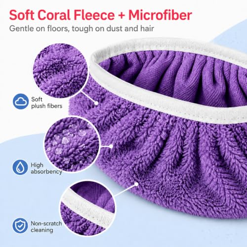 4 Pack Reusable Mop Pads Compatible with Swiffer Sweeper, Washable Microfiber Replacement Refills for Wet & Dry Floor Cleaning, Durable Mopping Cloths for Hardwood, Tile & Laminate (Purple) - view 6