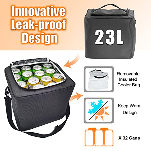 Large Trunk Organizer with Cooler, 3 Compartments SUV Cargo Organizer, Portable Trunk Organizer for suv,car,truck,rv,jeep(black) - view 4