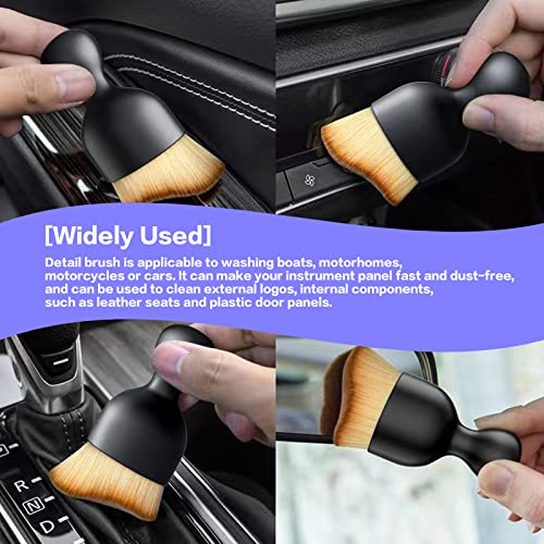 Car Interior Detailing Brush,Soft Bristle Cleaning Brush Car Detailing Brush Dusting Brush,Car Interior Cleaning Tool,Auto Detail Brush Car Dash Duster Brush (Black) - view 3