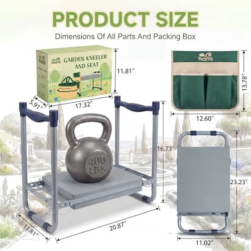 2-in-1 Heavy Duty Foldable Garden Kneeler And Stool With EVA Pad, Green - view 2