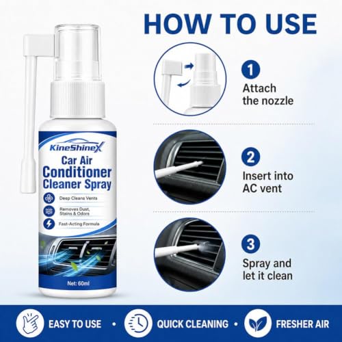 Car Air Conditioning Outlet Cleaner, A/C Vent and Duct Cleaner, Gentle Foam Formula Foaming Spray for Cars, Car Air Freshener Cleaning Supplies for Summer Outdoor, Camping Travel - view 6