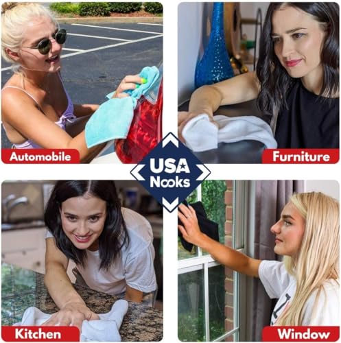 Premium 300GSM Microfiber Cleaning Cloth - 12.5"x12.5" High Performance - 1200 Washes, Ultra Absorbent Microfiber Towels for Cars Undercarriage, Rims & Engine Bay Cleaning - Microfiber Cloth - view 7