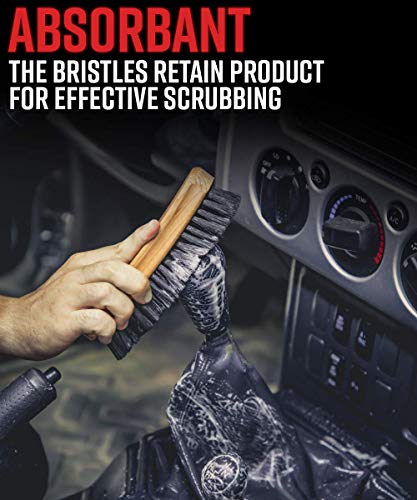 Cockpit Detailing Brush - Car Cleaning Brush | Scrub Brush for Interior Leather Cleaner Carpet Upholstery Fabric Shoe Sofa Shower Bathroom Pet | Car Wash Kit - Car Cleaning Supplies - view 5