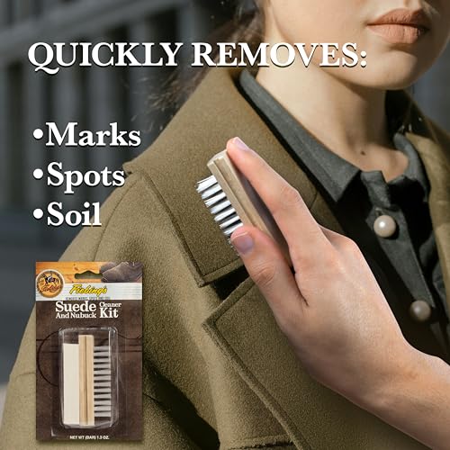 Suede Shoe Cleaner Kit (2 Pack) - Includes Nylon Bristle Brush & Dry Cleaning Bar for Suede & Nubuck - Color Safe Stain Eraser Restore Nap Finishes on Suede Shoes, Boots, Jackets, Couch - view 3