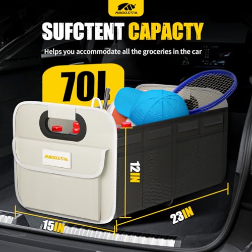 Car Trunk Organizer - 70L Foldable Car Storage for Grocery, White - view 2