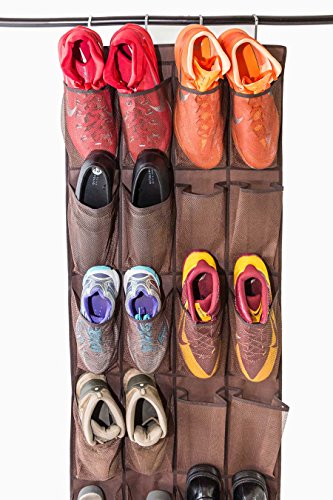 Roomganize Large Over the Door Shoe Organizer for Mens Sneakers (Bison brown) - view 6