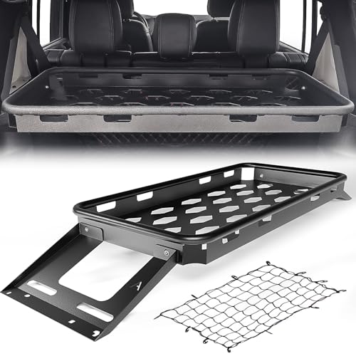 Rear Trunk Cargo Storage Rack Compatible for 2007-2026 Jeep Wrangler JK JKU & JL JLU Unlimited 4 Door Hardtops, Interior Luggage Rack Shelf for Camping Gear (350 LBS)