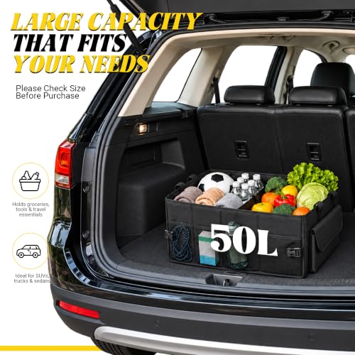50L Trunk Organizer, Medium Foldable Car Organizer for SUV, Jeep, Sedan - view 4
