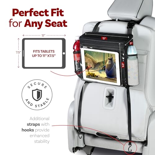 Insulated Car Seat Back Organizer + iPad And Tablet Holder, Auto Driver Or Passenger Accessories Organizer, Vehicle Front Seat Caddy, Personal Travel Cooler Storage Bag For Adults & Kids - view 3