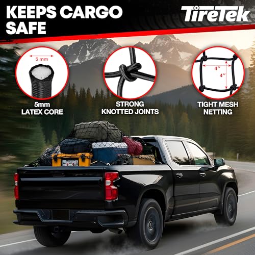 Cargo Net for Pickup Truck Bed – Truck Bed Net with 12 Metal Carabiners - view 3
