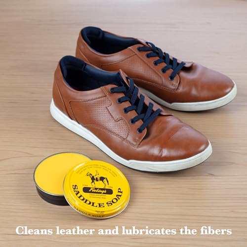 Yellow Saddle Soap for Leather (3.5 oz Tin) - Leather Cleaner & Conditioner to Soften, Protect & Restore Leathercraft - Leather Soap for Car Seat, Couch, Shoe, Purse, Boot, Bag, & Saddles - view 5