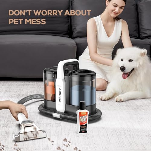 Portable Carpet & Upholstery Cleaner Machine, 15Kpa Powerful Suction & Deep Cleaning Cleaner Machine for Couch, Rugs, Carpet, Car, Pet, Furniture Cleaner with 2 Size BrushHead & Self-Cleaning System - view 6